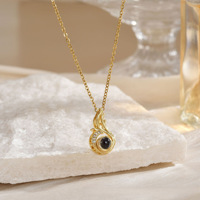 Collier pendentif en cuivre avec pierre de projection micro-incrustée en forme d'animal, 100 langues, design de niche pour femme, style clavicule tendance