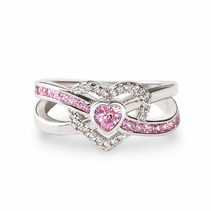 Anello Romantico a Cuore Intrecciato per Donne, Elegante Gioiello da Dito alla Moda - Product Image 1