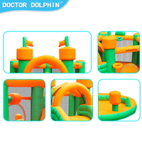 Château gonflable combiné toboggan et piscine à balles Doctor Dolphin pour enfants