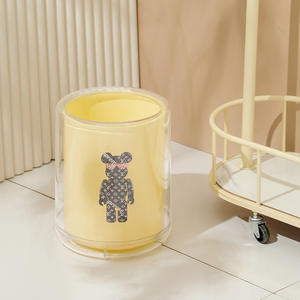 <span class=keywords><strong>Cubo</strong></span> de <span class=keywords><strong>Basura</strong></span> Abierto de Plástico Color Crema con Estampado de Oso para Uso Doméstico, Cocina, Sala de Estar, Dormitorio, Hotel, Tamaño Grande - Product Image 3