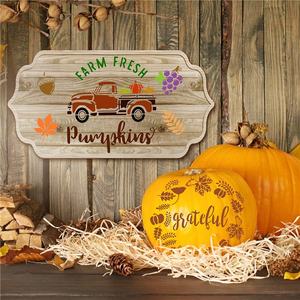 ลายฉลุสำหรับวาดภาพบนไม้ ลายฉลุขนาดใหญ่แบบใช้ซ้ำได้สำหรับเทศกาลวันขอบคุณพระเจ้า งานฝีมือตกแต่งบ้านในฤดูใบไม้ร่วง - Product Image 3