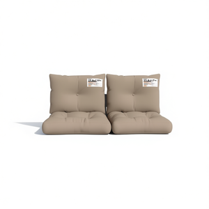 Ensemble de 2 coussins d'extérieur taupe 23,6 x 24,2 x 3,9 pouces en polyester résistant à l'eau pour le camping toutes saisons - Product Image 1