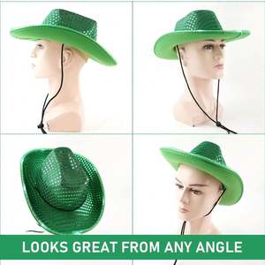 Sombrero Vaquero Personalizado Unisex con Luces LED Rosas, Sombrero de Fiesta Occidental Blanco para Hombre y Mujer, Venta al Por Mayor - Product Image 5