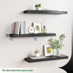Estantes decorativos flotantes de pared modernos, estante elegante de madera, soporte oculto, estante de exhibición para el hogar, sala de estar, dormitorio, decoración de oficina - Product Image 1