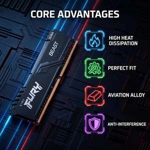 Chaleco Refrigerante para Memoria RAM <span class=keywords><strong>Hacker</strong></span> Kingston, Apto para Computadoras de Escritorio - Product Image 6