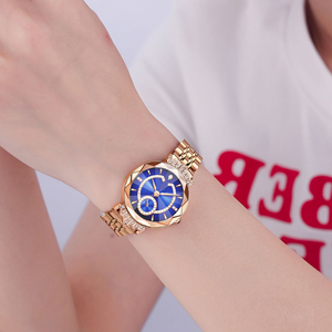 Nouvelle montre à aiguille des secondes indépendante, avec couronne incrustée, élégante ; Montre haut de gamme pour femme, style sophistiqué - Product Image 2