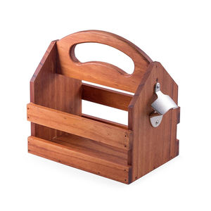 Caja rústica de madera torcida para almacenamiento de botellas de vino, cerveza, Soda - Product Image 2