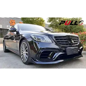 For Mercedes Benz S-class W222 s350 s400 s450 s550 change to bra-bus B700 body kit include front lip and rear diffuser
