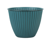 Pot de fleurs cylindrique vertical en PP, couleur Teal, 15 pouces, durable, léger, avec trou de drainage, pour extérieur/intérieur