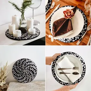 Napperon rond en nacre Capiz pour table à manger Napperon de luxe pour la décoration de la maison et du restaurant - Product Image 6