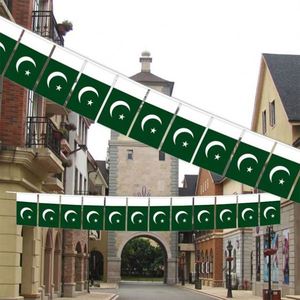 Hot Selling Polyester Pakistan Bunting 5.5*8 Inch String Flag National <b>Banner</b> of Pakistani for Outdoor Indoor Decoration - Product Image 6