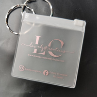 Petit sac en plastique imprimé personnalisé pour emballage de bijoux, rose givré, Mini pochette transparente à fermeture éclair, boucle d'oreille avec fermeture éclair