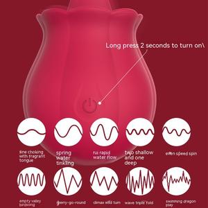 Sıcak satış gül dil yalama vibratör 10 dil yalama modları yetişkin seks oyuncak g-spot klitoral stimülatör seks oyuncakları kadınlar için - Product Image 2