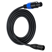 Câble Haut-Parleur Speakon vers XLR, Adaptateur Audio XLR Mâle vers Speakon Mâle avec Verrouillage par Torsion pour Amplificateur, DJ Professionnel, Sonorisation Scénique