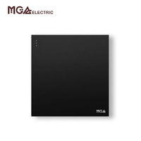 Interrupteur mural 10A MGA Standard 86, panneau PC noir ignifuge avec point lumineux phosphorescent pour usage résidentiel et commercial
