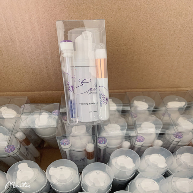 Пена, ненатуральные искусственные шампунь комплект 3 в 1 Вт, 30 Вт, 50/60 мл, ненатуральные искусственные ванны и чистящую щетку с блестками туши для ресниц моющее средство для удаления lashshampoo