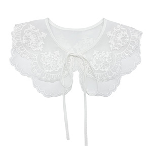 Nuovo Colletto Finto da Donna con Perline Frontali Staccabili, Striscia di Pizzo Ricamato a Doppio Strato con Volant, Sciarpa e Scialle - Product Image 2