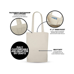 Bolsa de Lona de Algodón Personalizada con Logotipo Impreso, para Regalos, Compras, Sublimación, con Asa, en Blanco, Venta al Por Mayor, Barata - Product Image 5