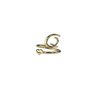 Fashion <b>Rings</b> 316L Stainless Steel PVD Gold Plating Sustainable Resistant Heart Design Wrap <b>Ring</b> - Product Image 2