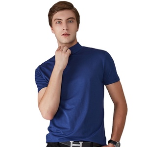 T-<span class=keywords><strong>shirt</strong></span> d'été pour <span class=keywords><strong>homme</strong></span> à coupe classique, manches courtes, respirant, décontracté, uni, en Spandex/Coton, sérigraphié, col montant, <span class=keywords><strong>sous</strong></span>-vêtement - Product Image 1
