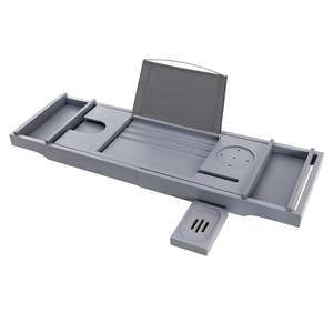 Di lusso Allungabile <span class=keywords><strong>Vasca</strong></span> <span class=keywords><strong>Da</strong></span> <span class=keywords><strong>Bagno</strong></span> Caddy Vassoio con il Libro e Supporto Del Vino, di Legno di Bambù <span class=keywords><strong>Bagno</strong></span> Organizer Vassoio <span class=keywords><strong>da</strong></span> Letto di Trasporto Sapone Grigio - Product Image 4