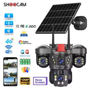 Caméra IP 4G <span class=keywords><strong>Solaire</strong></span> 12MP V380 3 Objectifs PTZ IP66 avec Carte SIM, Vision Nocturne Couleur, Suivi Automatique et Réseau Wi-Fi Sans Fil - Product Image 1