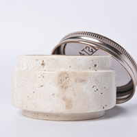 Vente en gros de pierre de décoration d'intérieur en travertin décor Bakhoor brûleurs pierre beige travertin Oud Bakhoor brûleur boîte à bijoux manucure