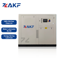 Compresor de Tornillo Estacionario ZAKF 100% Libre de Aceite, 75HP 55KW 9.0-10.0m3/min 8bar, Bajo Ruido, Refrigerado por Aire, Lubricado por Agua, con Pantalla LCD