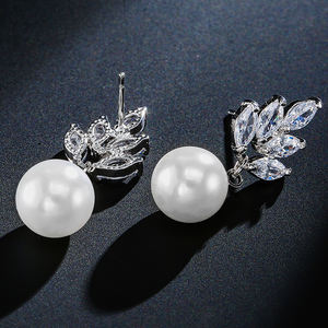 RAKOL EP499 Boucles d'oreilles de luxe en zircon cubique pour mariage - Product Image 2