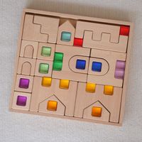 Blocs sensoriels Montessori en acrylique transparents, cubes arc-en-ciel en lucite, jouet éducatif pour l'apprentissage précoce