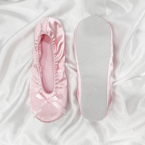 Nuevas Zapatillas de Ballet <span class=keywords><strong>Plegables</strong></span> con Plantilla de Rizo, Tela Satén, Desechables, Estilo Ballet Japonés, Suela de Piel de Cerdo, Zapatillas de Ballet para el Hogar - Product Image 5