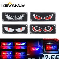 Feu arrière LED 12V pour moto, œil de démon rouge et bleu, mini lampe d'avertissement pour système d'éclairage moto