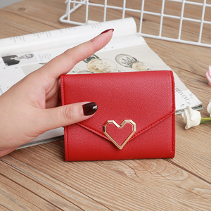 Fashion PVC Small <b>Girls</b> <b>Wallet</b> with Button Closure Short Heart Mini Coin <b>Wallet</b> Z0021 - Product Image 6