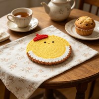 Sous-verres et sets de table isolants en tissu, faits main au crochet, style bohème, forme irrégulière, motifs animaux et fruits mignons, en laine tricotée, anti-dérapants