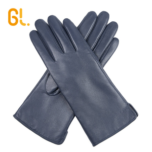 Gants d'opéra en <span class=keywords><strong>cuir</strong></span> noir pour femmes, doublés de soie, 100% peau de mouton d'Éthiopie, BW101B-S, pour l'hiver - Product Image 2