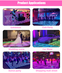 Piste de danse de fête en vinyle magnétique led décoration extérieure commerciale écran or miroir led dmx blanc étincelle piste de danse supérieure - Product Image 2