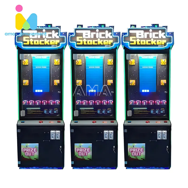 AMAs neuestes münzbetriebenes Arcade-Spiel Ziegelstapler-Maschine Plüschmaschine Puppenunterhaltung Ziegelstapler-Spiel