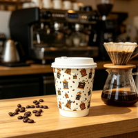 Gobelets en papier jetables écologiques à double paroi, imperméables, de qualité alimentaire, biodégradables et compostables, avec technologie de mousse APP