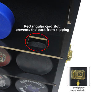 Vente d'usine en bois verre avant verrouillable Hockey Puck vitrine à plusieurs niveaux pour souvenirs de tournoi - Product Image 5