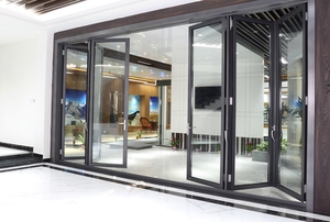 Puerta <span class=keywords><strong>de</strong></span> vidrio <span class=keywords><strong>de</strong></span> aluminio Diseño <span class=keywords><strong>de</strong></span> acordeón moderno Método <span class=keywords><strong>DE</strong></span> APERTURA <span class=keywords><strong>DE</strong></span> ACERO INOXIDABLE plegable Patio Pantalla plegable interior 5 años - Product Image 3
