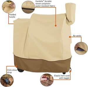 Griglia per barbecue a Pellet Traeger impermeabile Anti UV personalizzata di fabbrica con copertura del braccio di scarico copertura per griglia per barbecue all'aperto - Product Image 3