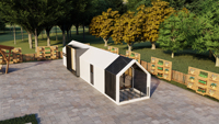 Maison préfabriquée moderne CDPH, style conteneur, petit studio de villégiature avec jardin, structure en acier léger, provenant d'un fournisseur chinois