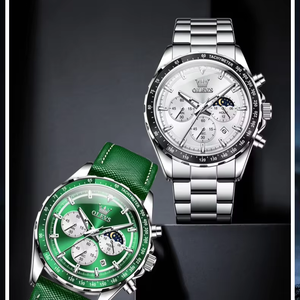 <span class=keywords><strong>Reloj</strong></span> de Pulsera de Cuarzo para Hombre OLEVS 2945, Movimiento de Cuarzo Original, Caja de 44 mm, Espejo con Revestimiento de Alta Dureza, Brazalete de Acero Inoxidable - Product Image 1