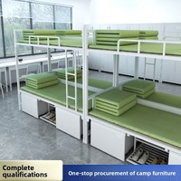 Litera doble de Metal resistente personalizada al por mayor, estructura de cama individual desmontable para escuela, dormitorio, apartamento, Hospital
