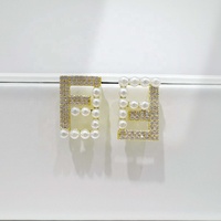 Boucles d'oreilles clous de luxe en argent sterling 925 plaqué or 18 carats, style rétro, avec zircon et perle de coquillage, pour mariage et mariée, vente en gros