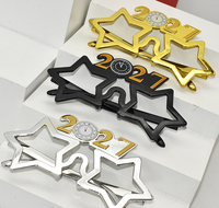 2027 Plastikbrillen Neujahrs-Party-Dekoration Schwarz-Gold Augengestell Silvester-Event Fotografie-Requisiten Letterpress-Druck