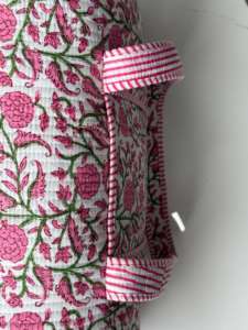 Indian Cotton Duffle <b>Bag</b> Women Quilted Floral Bohemian Block Print Perfect Summer Winter <b>Beach</b> Travel Handmade Vintage <b>Bag</b> - Product Image 5