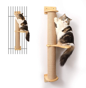 Árbol de Actividades con Postes Rascadores, Rascador de Yute Montado en la Pared, Hamaca de Pino - Product Image 1