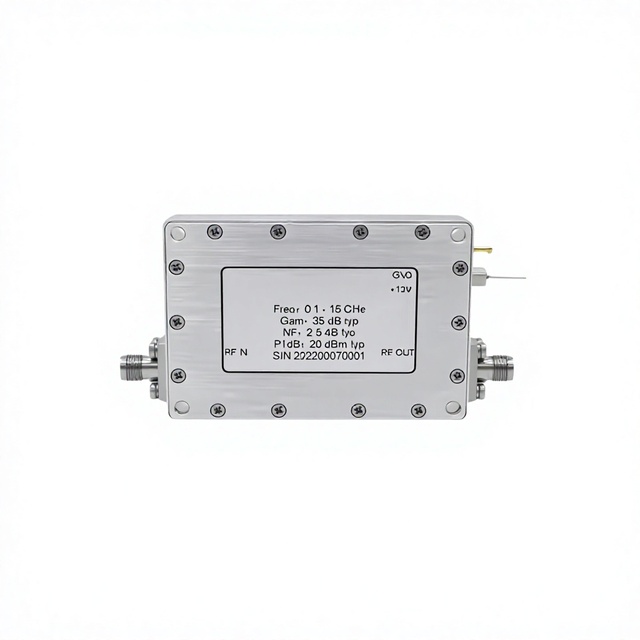 Ultra-Wideband 100MHz-18GHz RF Microwave Low-Noise Amplifier DLZL Brand 12V 80mA Durable 35dB Gain P1dB20dBm Safety Protection