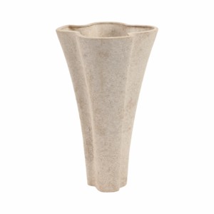 Vaso Scanalato Raffinato, Arredamento Contemporaneo per la Casa, Vaso Moderno per Fiori da Esposizione in Soggiorno, Vaso da Tavolo dalla Forma Architettonica - Product Image 1